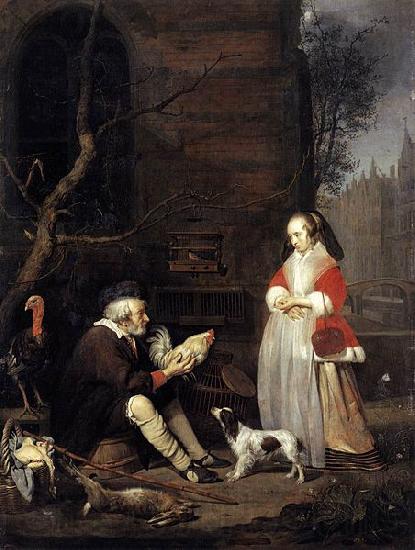 Gabriel Metsu The Poultry Seller Norge oil painting art